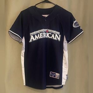 Majestic MLB 2008 NYC All Star Game Ortiz 34 Jersey Navy White Youth (see note)